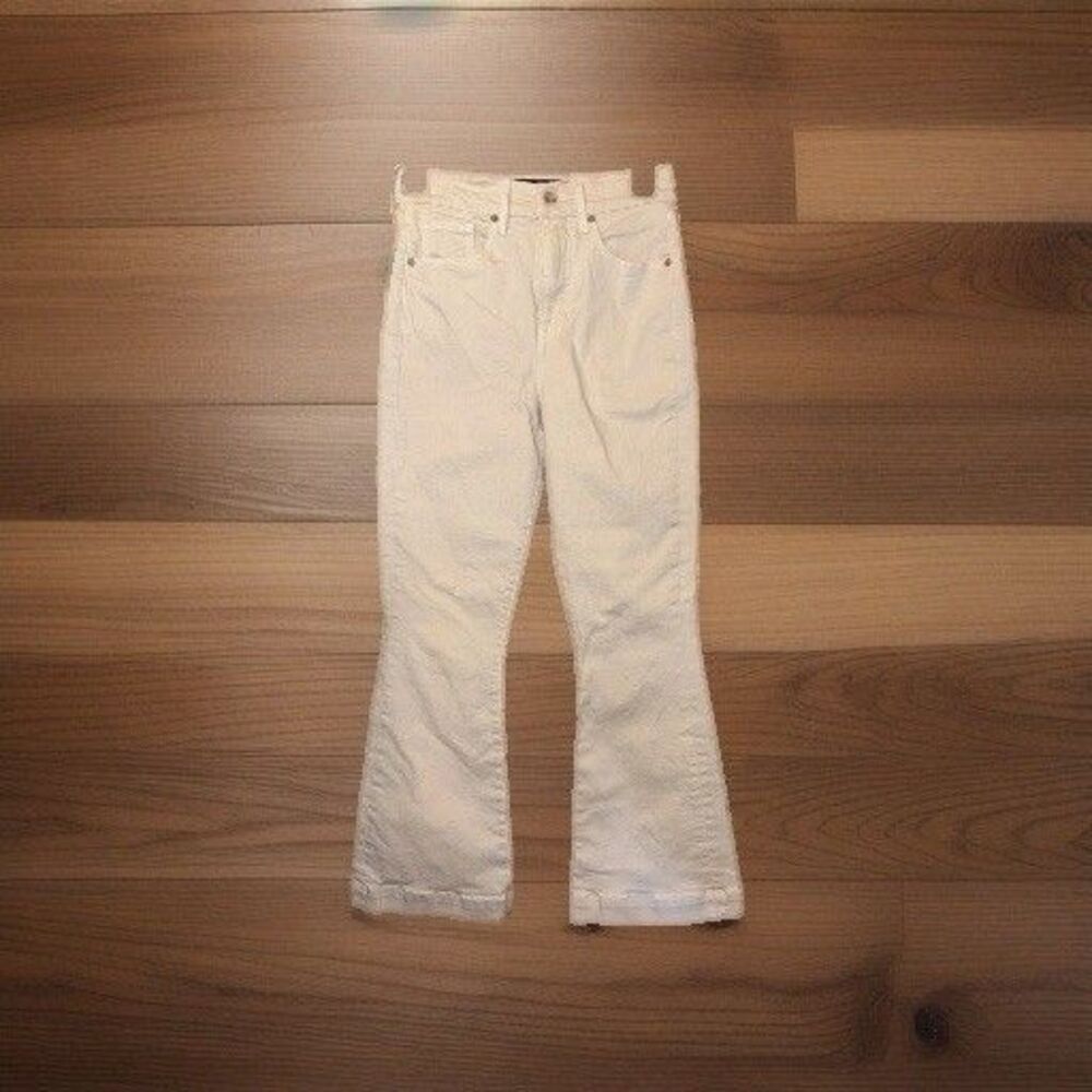 Women’s Veronica Beard Carson Ankle Flare High Rise Jeans Off-White Size 26